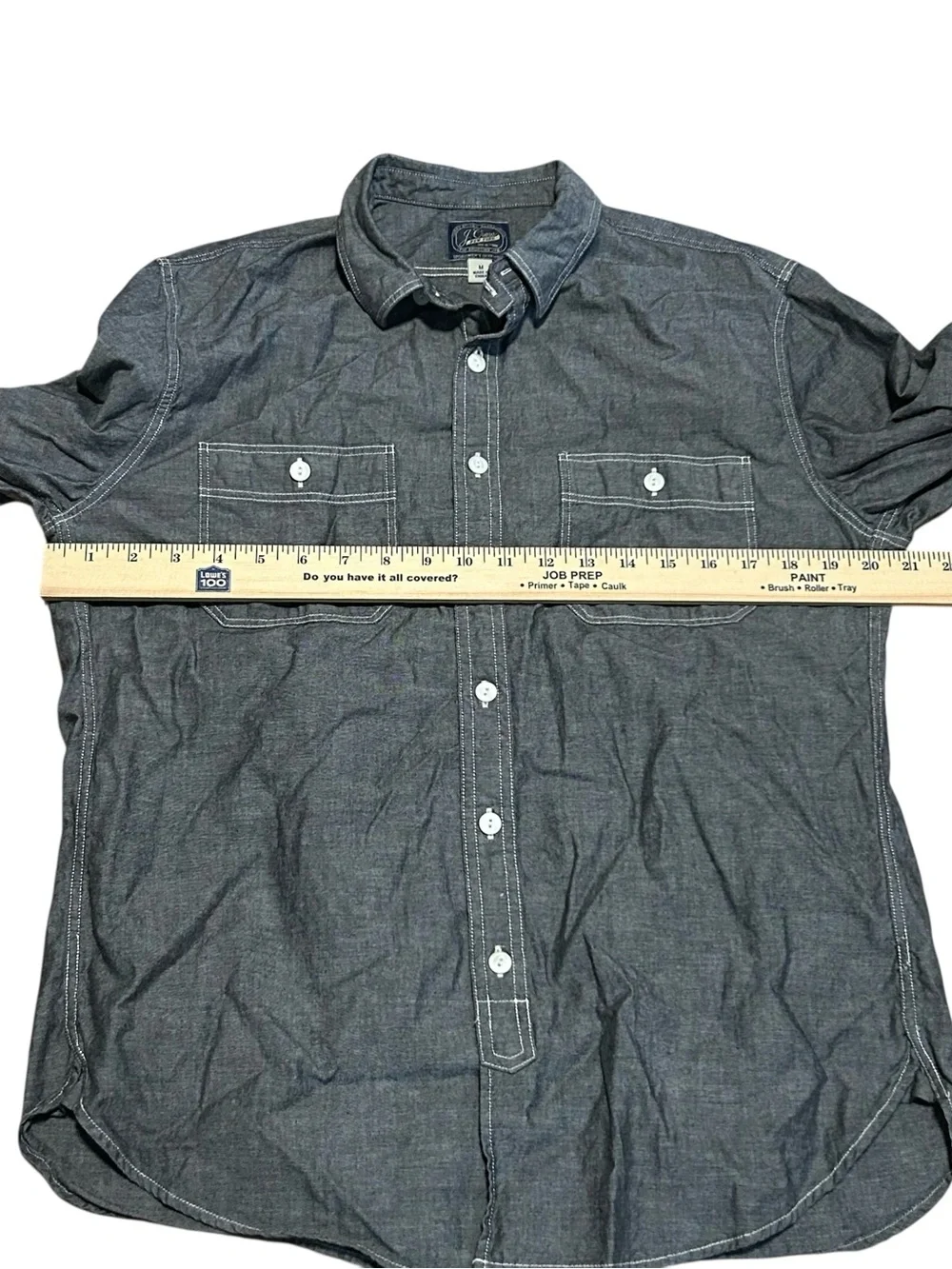 J. Crew Button Down Denim Shirt Top Long Sleeve Men’s Size Medium